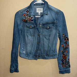 Jessica Simpson Jean Embroidered Jacket